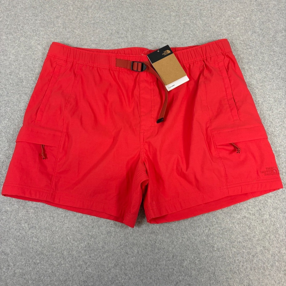 THE NORTH FACE Class V Belted Shorts Mens XL Red Outdoors Casual Gorpcore